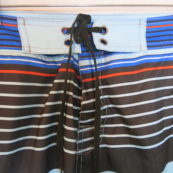 NONWE *NWT* Board Shorts/Swim Trunks Size 30 Blue Striped Lined Surf Beach - Picture 4 of 7